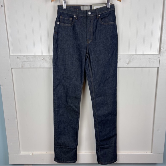 NEW • EVERLANE The High Rise Straight Jeans in Dark Rinse - Picture 5 of 9